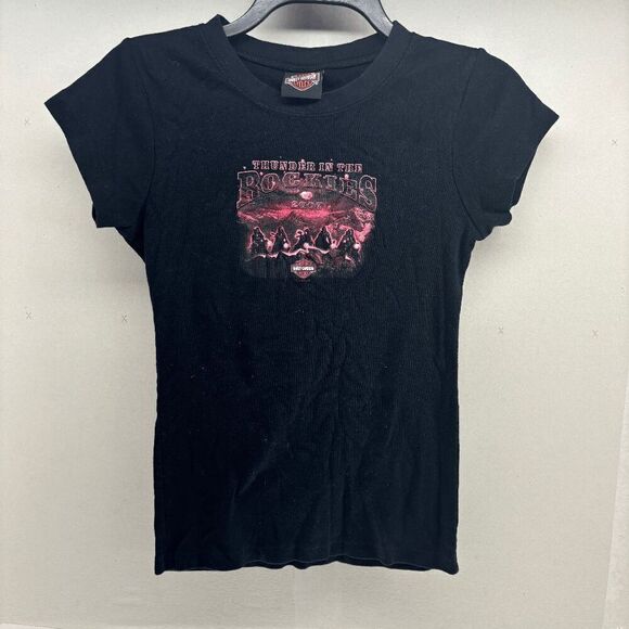 Harley Davidson Thunder in the Rockies Shirt 2007 T-shirt Sleeveless Medium Lady - Picture 1 of 4